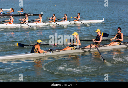 Royal Henley Regatta, rowers at the gate ready for a meet Stock Photo