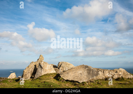 Horned gallery grave at Lamlash on the Isle of Arran In Scotland Stock Photo