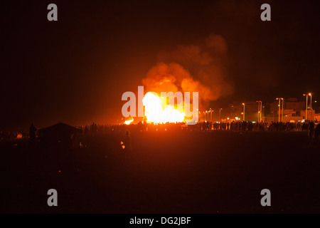 The Bonfires of Saint John in Spain. The traditional midsummer Spanish celebration in honor of San Juan. Stock Photo