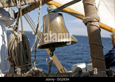 Windjammer Lewis R. French ships bell Penobscott Bay Maine Coast New England USA Stock Photo