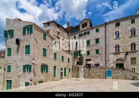 Scene from city of Sibenik, architecture and life. Stock Photo