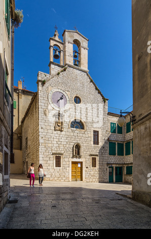 Scene from city of Sibenik, architecture and life. Stock Photo