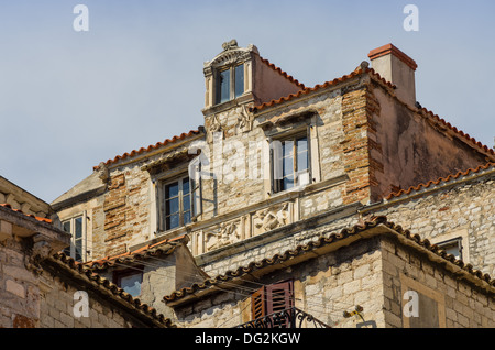 Scene from city of Sibenik, architecture and life. Stock Photo