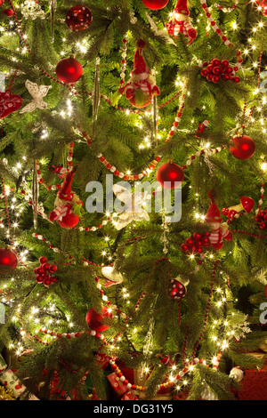 Frame filling photo of a decorated christmas tree Stock Photo