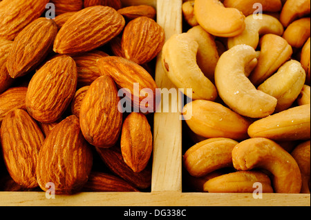 salted almond and salted cashew nuts Stock Photo