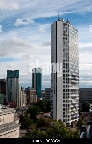 The Alpha Tower from the Library of Birmingham roof garden, Birmingham, UK Stock Photo