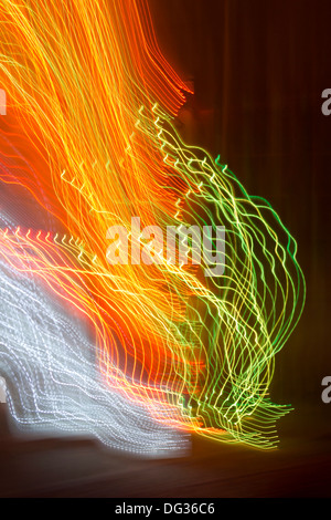 Star shaped xmas lights crashing and exploding Stock Photo