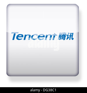 Tencent logo as an app icon. Clipping path included. Stock Photo