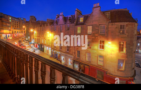 Victoria Street Edinburgh City Scotland UK at dusk Night Shot Stock Photo