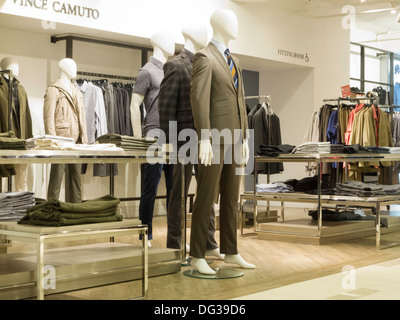 Modern luxury store with mens clothing inside shopping center