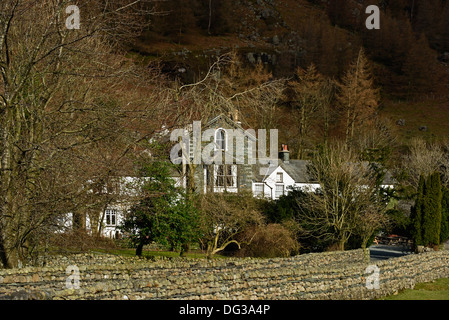 Old Dungeon Ghyll Hotel. Great Langdale, Lake District National Park, Cumbria, England, United Kingdom, Europe. Stock Photo