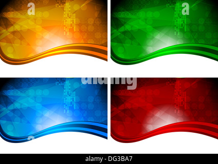 Set of bright abstract backgrounds with circle texture (eps 10) Stock Photo