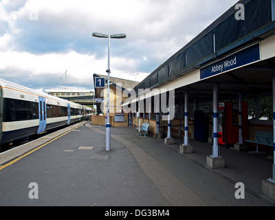 Abbey Wood Train Station platform, London, England, United Kingdom ...