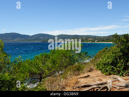 View on the beach La Croix-Valmer Mediterranean sea France, Provence-Alpes-Côte d'Azur Stock Photo