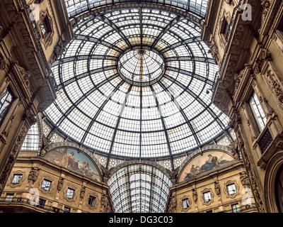 Shopping art gallery in Milan. Galleria Vittorio Emanuele II, Italy Stock Photo