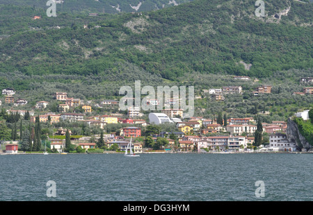 Malcesine, on the shore of Lake Garda, Italy. Stock Photo