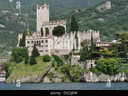 The Scaliger fortress at Malcesine, on the shore of Lake Garda, Italy. Stock Photo