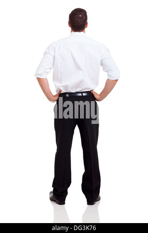 rear view of businessman isolated on white background Stock Photo