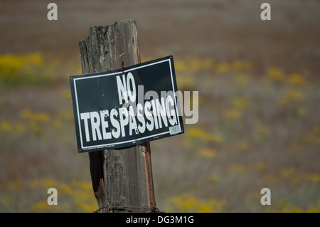 No trespassing sign on private property.