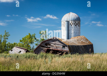 An old barn on the prairies near Zeeland, North Dakota, USA. Stock Photo