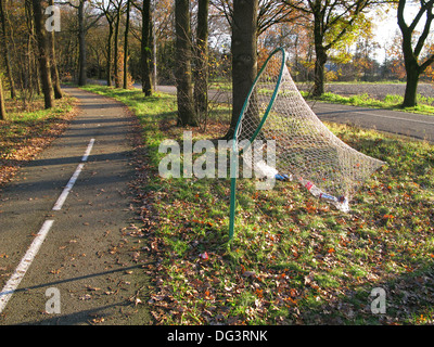 waste disposal container along cycling track, Netherlands Europe Stock Photo