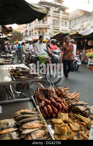 Seafood at Food Market, Phnom Penh, Cambodia, Indochina, Southeast Asia, Asia Stock Photo