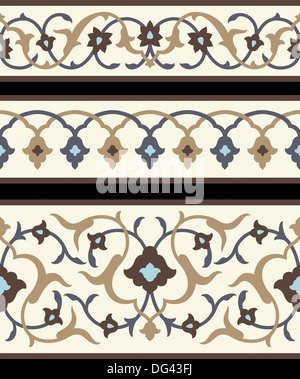 Set of Arabic Seamless Borders Stock Photo