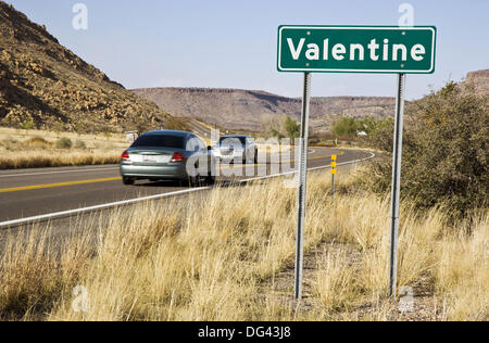 Valentine town sign near Williams Arizona USA Stock Photo ...