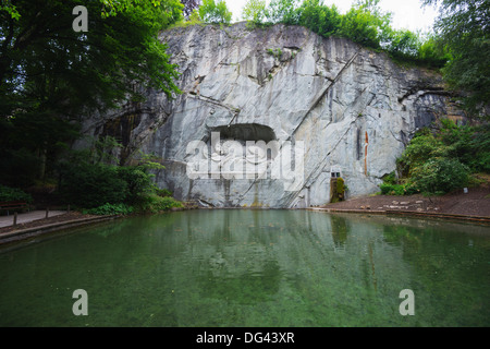 Lion Monument by Lucas Ahorn for Swiss soldiers who died in the French Revolution, Lucerne, Switzerland, Europe Stock Photo