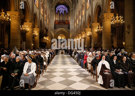 Chrism Mass, Notre Dame de Paris Cathedral, Paris, France, Europe Stock Photo