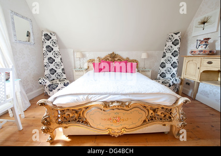 Ornate French Style Bed Bedroom Classic Stock Photo
