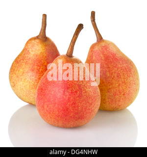 Three ripe pears isolated on white background Stock Photo