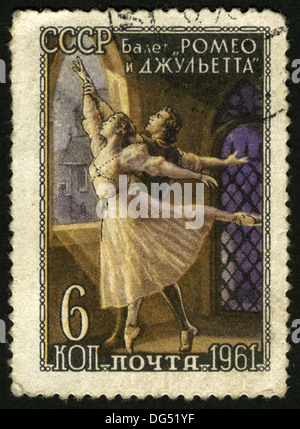 USSR, 1961 year,post mark,stamp,ballet 'Romeo and Juliet' Stock Photo