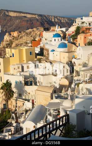 SANTORINI (THIRA), CYCLADES, GREECE. The picturesque cliff-top village of Oia. 2013. Stock Photo