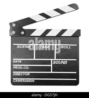 Clapper board isolated on white Stock Photo