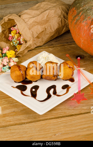 Bunuelos de viento, a traditional Spanish treat for the Halloween holiday Stock Photo