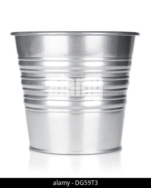 Metallic bucket. Isolated on white background Stock Photo
