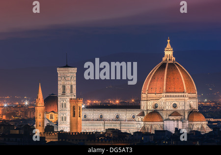 The Basilica di Santa Maria del Fiore (Basilica of Saint Mary of the Flower) is the main church of Florence Stock Photo