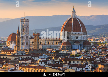 The Basilica di Santa Maria del Fiore (Basilica of Saint Mary of the Flower) is the main church of Florence Stock Photo