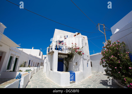 Typical traditional greek white and blue houses on the island of Folegandros. Greece Stock Photo