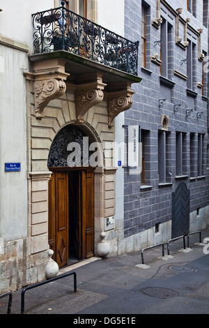 Exterior view of the Maison Tavel Museum in Old Town Geneva Stock Photo