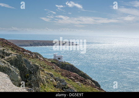 View from Holyhead Island near South Stack rock, looking towards Treaddur bay, Anglesey. Stock Photo