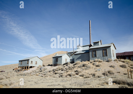 Old mine buildings in ghost town Stock Photo