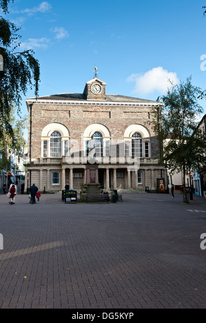 A view of Guildhall Square in the town of Carmarthen,Carmarthenshire,Wales,UK Stock Photo