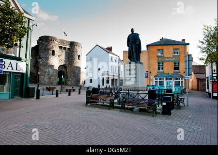 A view of Nott's Square in the town of Carmarrthen,Carmarthenshire,Wales,UK Stock Photo