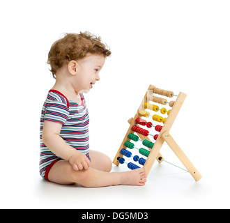 early learning baby boy Stock Photo