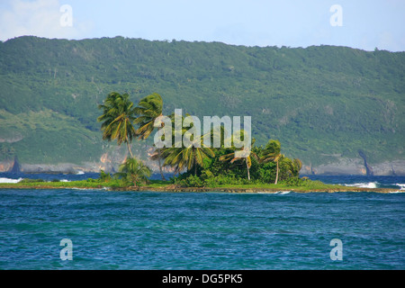 Small island near Las Galeras beach, Samana peninsula, Dominican Republic Stock Photo