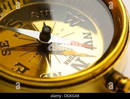 Golden vintage compass Stock Photo - Alamy