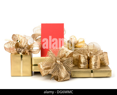 Luxurious gifts isolated on white background Stock Photo