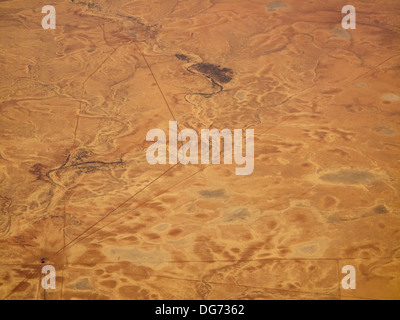 Aerial View of barren wasteland of the Desert in the Northern Territories of Australia Stock Photo